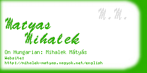 matyas mihalek business card