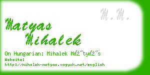 matyas mihalek business card